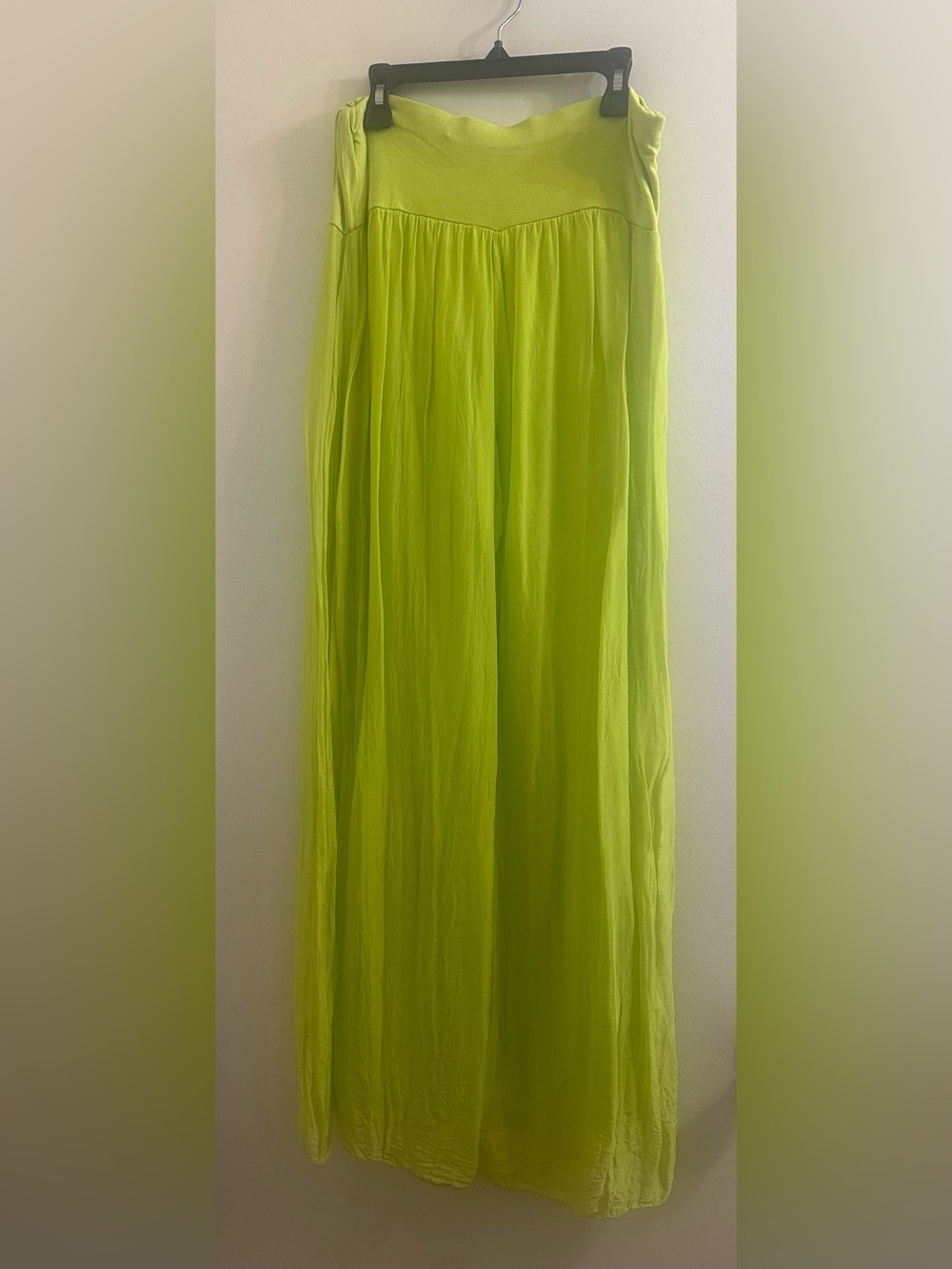 Lightweight Lime Green Women's Maxi Skirt
